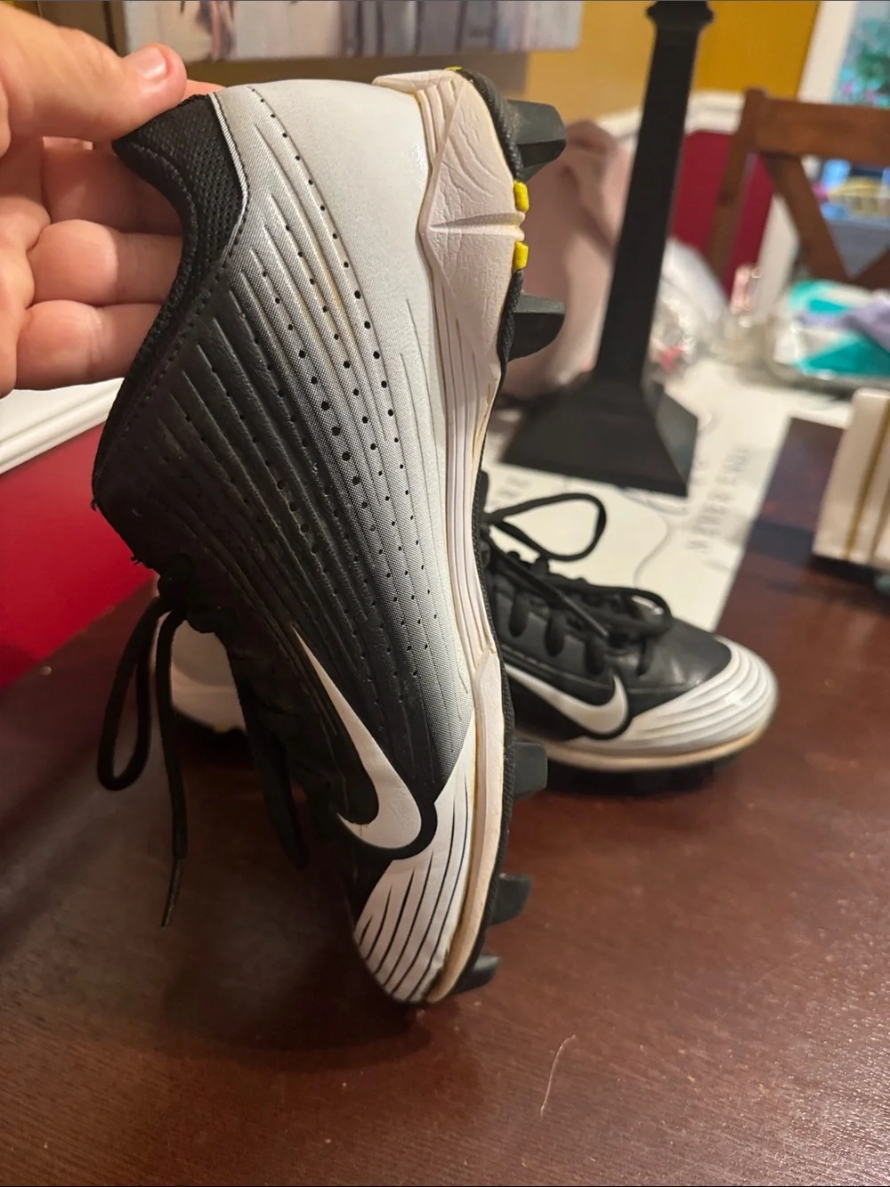 Nike Black and White Kids Vapor Cleats Sneakers